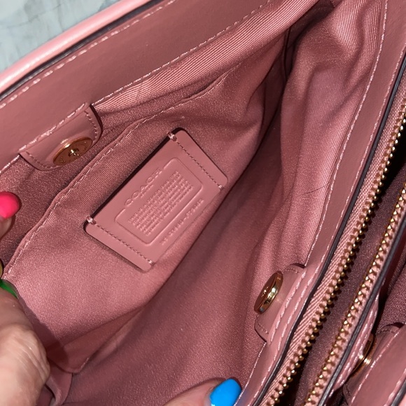 RARE nwot Coach Sage Carryall Quilted pink crossbody satchel bag F73062 - Picture 14 of 15